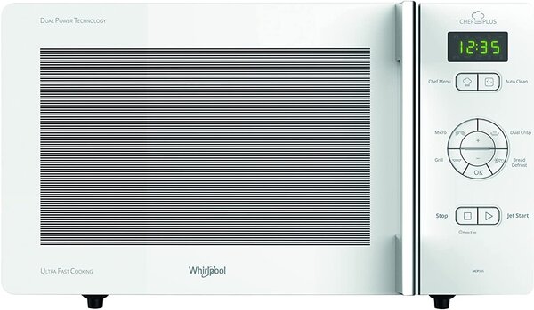 Whirlpool Forno Microonde Combinato con Grill Capacit 25 Litri Potenza 800 Watt con Funzione Crisp colore Bianco - MCP 345 WH