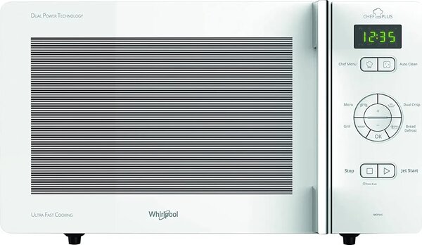 Whirlpool Forno Microonde Combinato con Grill Capacit 25 Litri Potenza 800 Watt con Funzione Crisp colore Bianco - MCP 345 WH