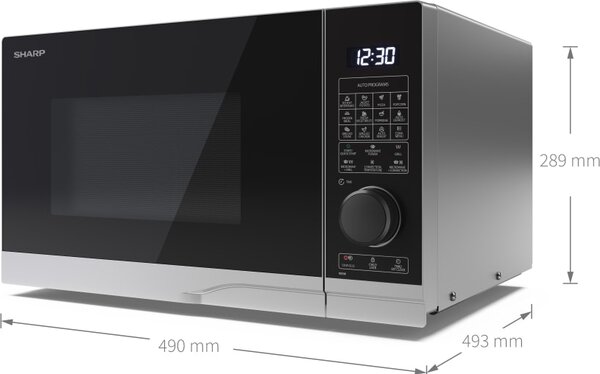 Sharp Forno Microonde Combinato con Grill Capacit 25 Litri Potenza 900 Watt con Timer colore Nero e Argento - YC-PC254AE-S