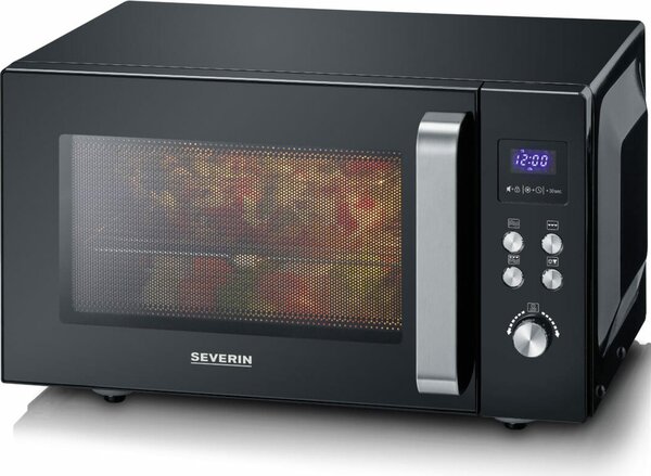 Severin Forno Microonde Combinato con Grill Capacit 25 Litri Potenza 900 Watt Funzione Scongelamento colore Nero / Inox - MW 7763