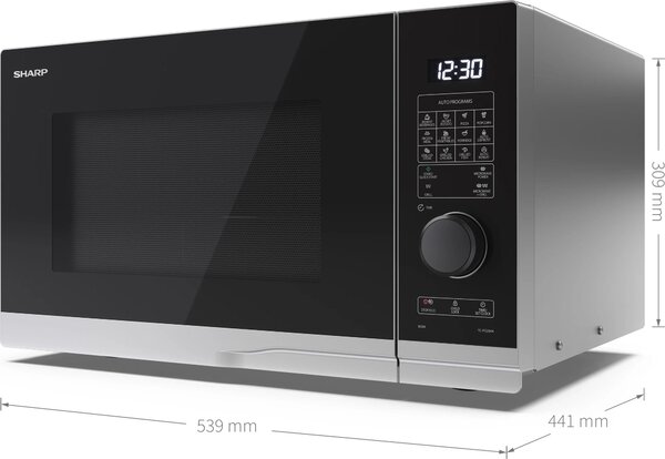 Sharp Forno Microonde Combinato con Grill Capacit 28 Litri Potenza 900 Watt colore Argento - YC-PG284AE-S