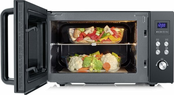 Severin Forno Microonde Combinato con Grill Capacit 25 Litri Potenza 900 Watt Funzione Scongelamento colore Nero / Inox - MW 7763