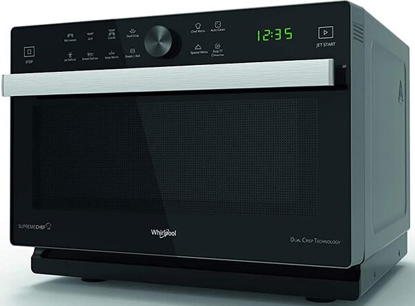 Whirlpool Forno Microonde Combinato con Grill Capacit 33 Litri Potenza 900 Watt con Funzione Vapore colore Nero - MWP 337 SB