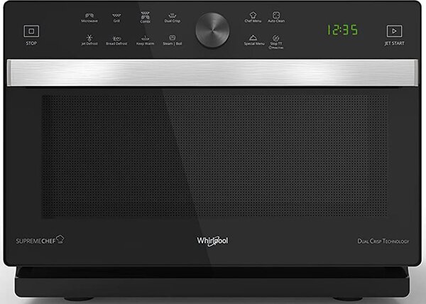 Whirlpool Forno Microonde Combinato con Grill Capacit 33 Litri Potenza 900 Watt con Funzione Vapore colore Nero - MWP 337 SB