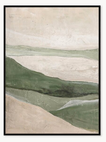 Quadro su tela incorniciato dipinto a mano Green Field