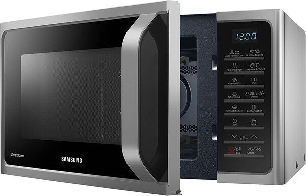 Samsung Forno Microonde Combinato con Grill, Capacit 28 Litri, Potenza 900 Watt, Cottura Ventilata, colore Nero/Argento - MC 28H5015 AS