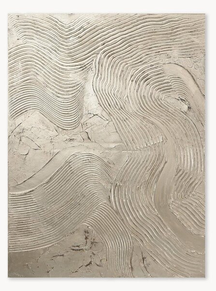 Quadro dipinto a mano argento metallizzato