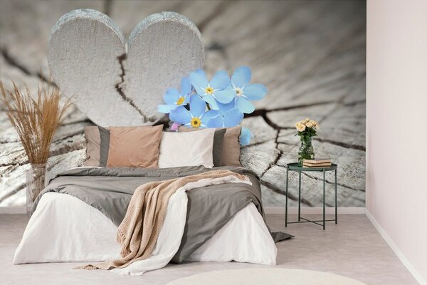Fotomurale – Cuore su legno antico