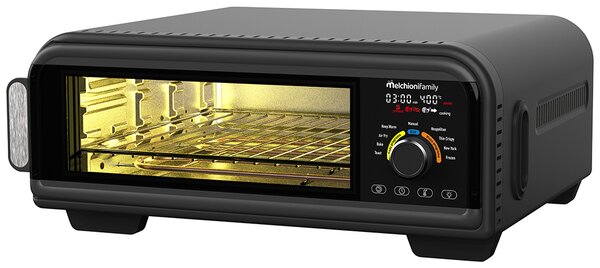 Melchioni Forno per Pizza Potenza 2000 Watt Temperatura Max 400C Capacit 18 Litri con Timer colore Nero - 118380044 PIZZA FRY 18L