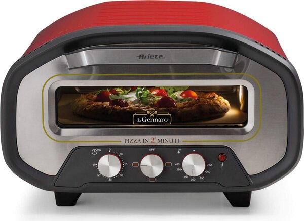 Ariete Forno per Pizza Potenza 2200W Fino a 430 con Pietra Refrattaria 32x32 cm Da Gennaro - 3901