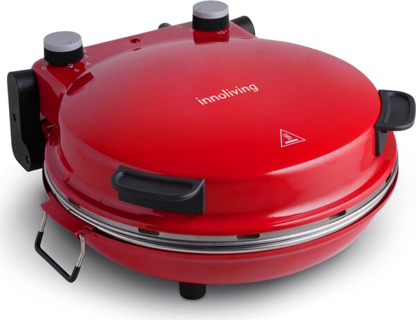 INNOLIVING Forno Pizza Elettrico Potenza 1200 Watt Temperatura 350 C Timer e Termostato colore Rosso - INN-796R