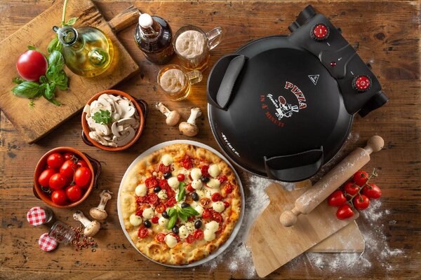 De Longhi Forno Pizza Elettrico Potenza 1200 Watt Temperatura 400 C con Pietra Refrattaria Antiaderente colore Nero - 917