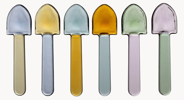 Set di 6 cucchiaini da gelato in vetro Colorea