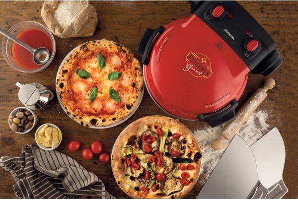 Ariete Forno Pizza Elettrico Potenza 1300 Watt con Pietra Refrattaria colore Rosso - 00C093400AR0 Pizzeria Gourmet