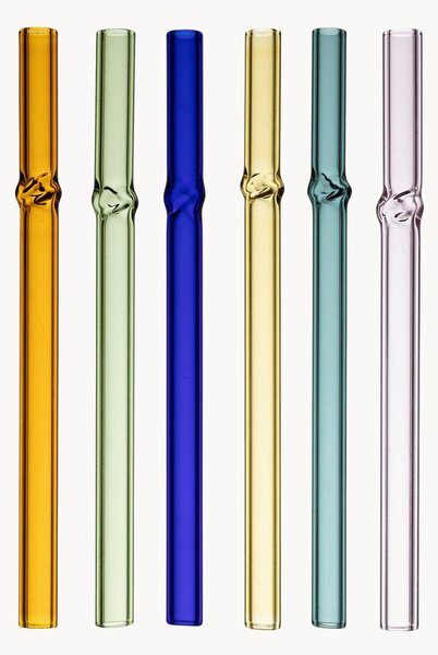 Set di 6 cannucce in vetro Colorea