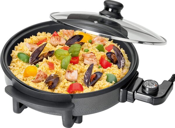 PYRAMIDEA Forno Pizza Elettrico Potenza 1500 Watt Diametro 27 cm con Coperchio e Termostato colore Nero - PM1500