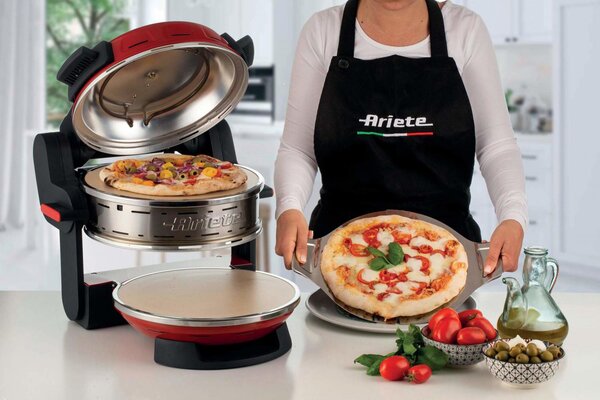 Ariete Forno Pizza Elettrico Potenza 2300 Watt Timer con Pietra Refrattaria colore Rosso - ARI927
