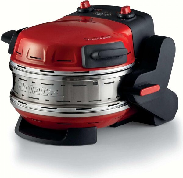 Ariete Forno Pizza Elettrico Potenza 2300 Watt Timer con Pietra Refrattaria colore Rosso - ARI927