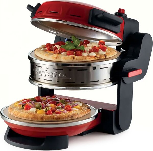 Ariete Forno Pizza Elettrico Potenza 2300 Watt Timer con Pietra Refrattaria colore Rosso - ARI927