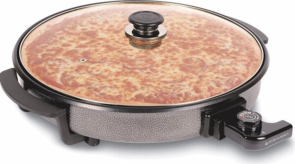 PYRAMIDEA Forno Pizza Elettrico Potenza 1500 Watt Diametro 27 cm con Coperchio e Termostato colore Nero - PM1500