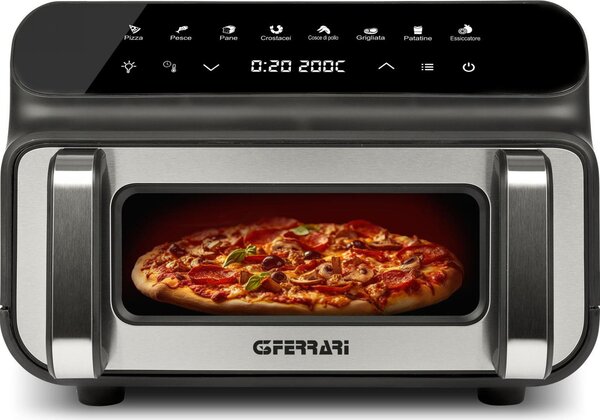 G3 Ferrari Friggitrice ad Aria 10 Litri Potenza 2000W Multifunzione con Griglia colore Nero Friggisano BBQ - G10181