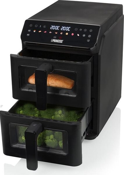 PRINCESS Friggitrice ad Aria 11,2 Litri Verticale Potenza 3000W con 2 Cestelli, 11 Programmi e Timer colore Nero - 182490