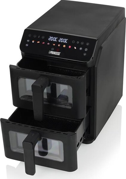 PRINCESS Friggitrice ad Aria 11,2 Litri Verticale Potenza 3000W con 2 Cestelli, 11 Programmi e Timer colore Nero - 182490