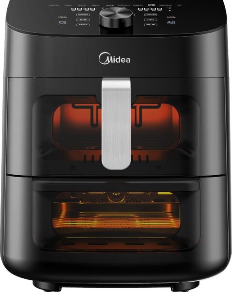 MIDEA Friggitrice ad Aria 11 Litri 2 Zone (5+6) Potenza 2200W con Timer e 10 Programmi Pre-impostati colore Nero - MAD1100DADK