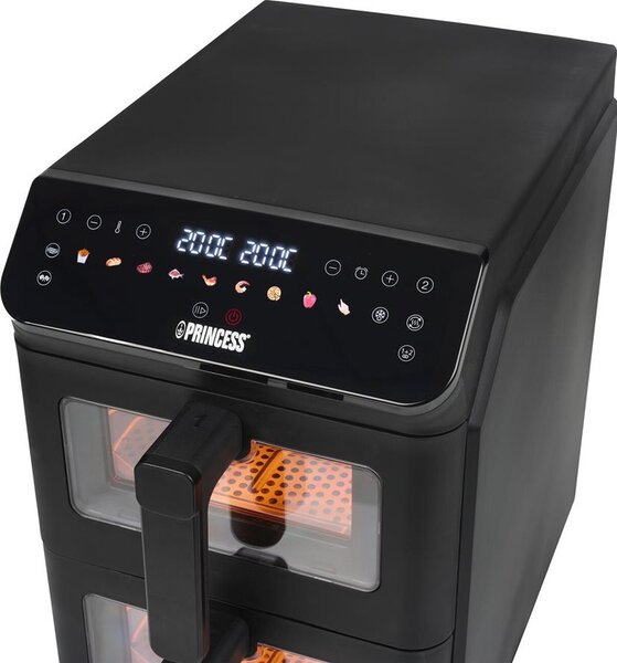 PRINCESS Friggitrice ad Aria 11,2 Litri Verticale Potenza 3000W con 2 Cestelli, 11 Programmi e Timer colore Nero - 182490