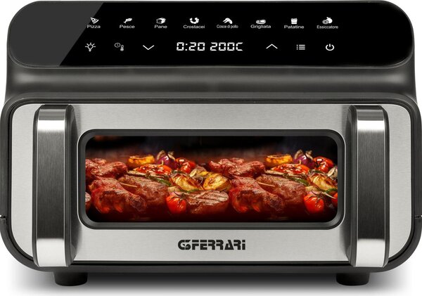 G3 Ferrari Friggitrice ad Aria 10 Litri Potenza 2000W Multifunzione con Griglia colore Nero Friggisano BBQ - G10181