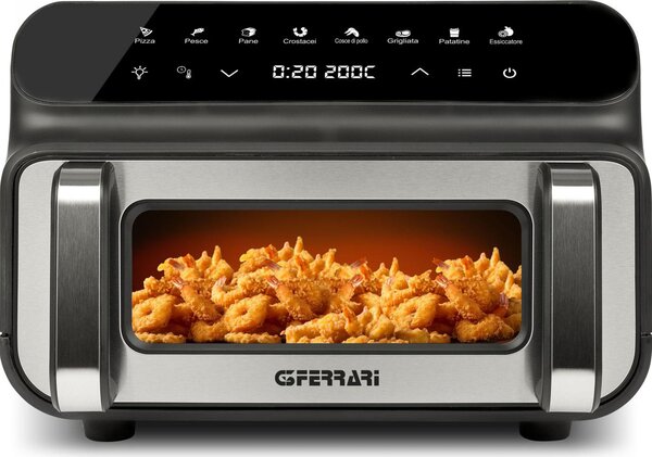 G3 Ferrari Friggitrice ad Aria 10 Litri Potenza 2000W Multifunzione con Griglia colore Nero Friggisano BBQ - G10181