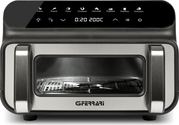 G3 Ferrari Friggitrice ad Aria 10 Litri Potenza 2000W Multifunzione con Griglia colore Nero Friggisano BBQ - G10181
