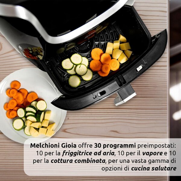 Melchioni Friggitrice ad Aria 3in1 Capacit 6 Litri Potenza 1700 Watt con Funzione Vapore colore Nero - 118340038 Gioia