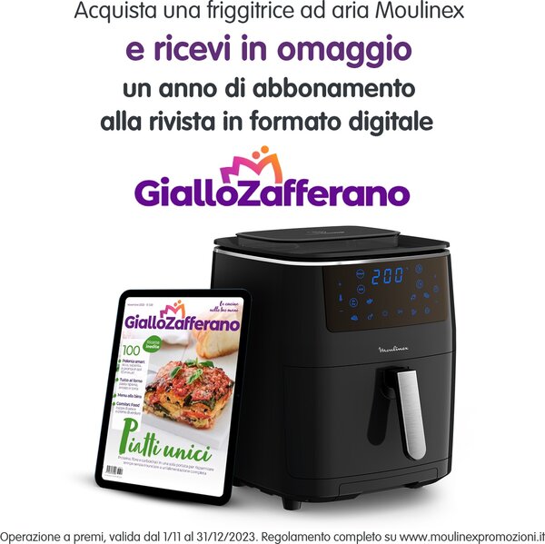 Moulinex Friggitrice ad Aria 6,9 Litri Potenza 1900W con Timer e Cottura a Vapore colore Nero Easy Fry Grill & Steam - AL201810