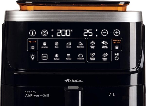 Ariete Friggitrice ad Aria 7 Litri Potenza 1700W con Funzione a Vapore + Grill colore Nero - 00C463600AR0