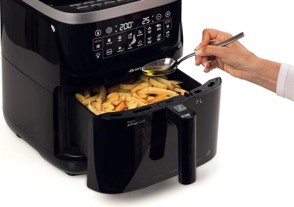 Ariete Friggitrice ad Aria 7 Litri Potenza 1700W con Funzione a Vapore + Grill colore Nero - 00C463600AR0