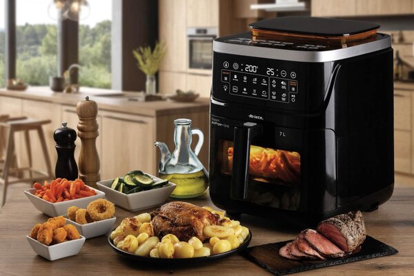 Ariete Friggitrice ad Aria 7 Litri Potenza 1700W con Funzione a Vapore + Grill colore Nero - 00C463600AR0