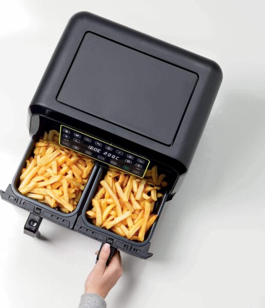 Ariete Friggitrice ad Aria 8 Litri Potenza 1700W con Doppio Cestello colore Nero Airy Fryer Dual - 4623/00