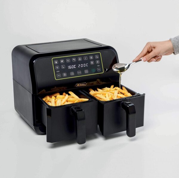 Ariete Friggitrice ad Aria 8 Litri Potenza 1700W con Doppio Cestello colore Nero Airy Fryer Dual - 4623/00