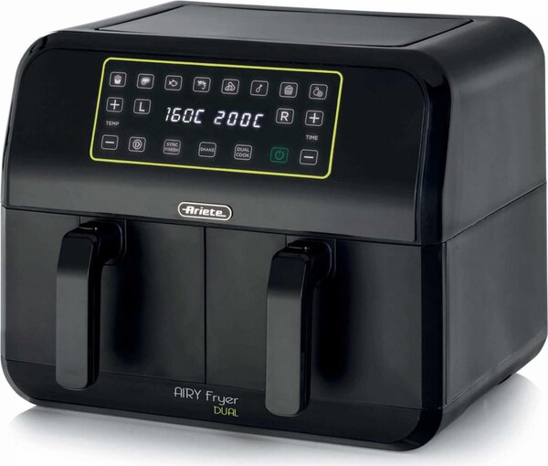 Ariete Friggitrice ad Aria 8 Litri Potenza 1700W con Doppio Cestello colore Nero Airy Fryer Dual - 4623/00