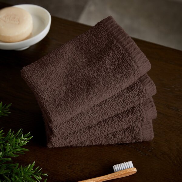 Set di asciugamani con asciugatura rapida marroni in cotone 4 pz 30x30 cm Quick Dry – Catherine Lansfield