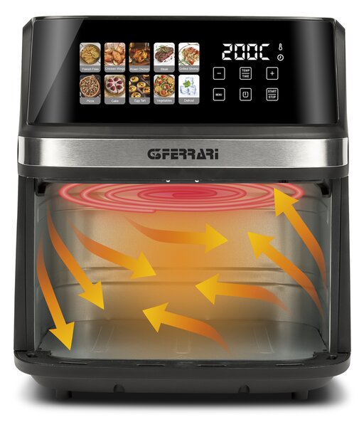 G3 Ferrari Friggitrice ad Aria 8 Litri Potenza 1700W con Timer e Termostato Regolabile Friggisano - G10212