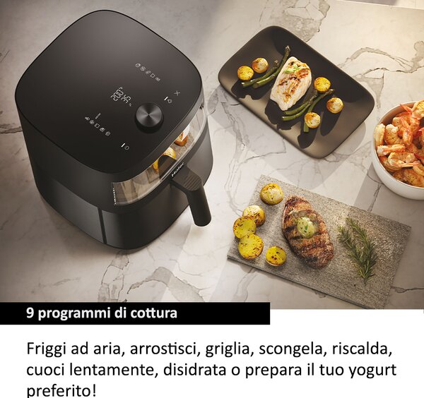Haier Friggitrice ad Aria 9 in 1 Capacit 7 Litri Potenza 2000 Watt con Timer e Termostato Regolabile colore Nero - HAF5TWA 011 I-Master Multi Seri