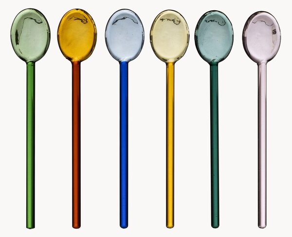 Set di 6 bacchette da cocktail in vetro borosilicato Colorea