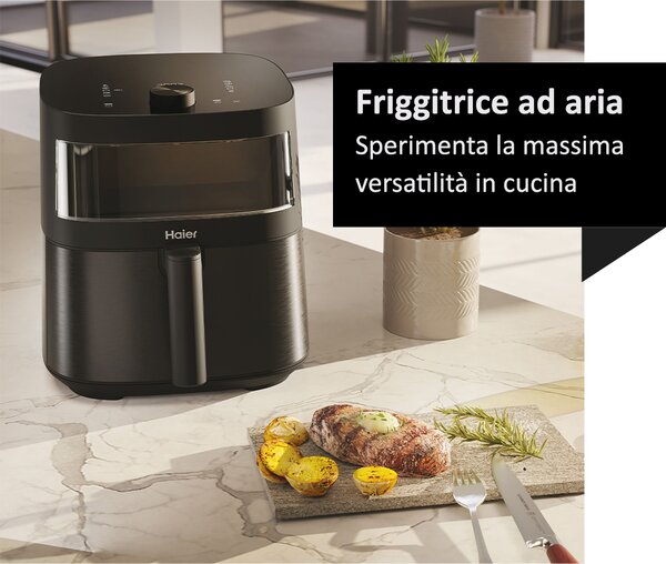 Haier Friggitrice ad Aria 9 in 1 Capacit 7 Litri Potenza 2000 Watt con Timer e Termostato Regolabile colore Nero - HAF5TWA 011 I-Master Multi Seri