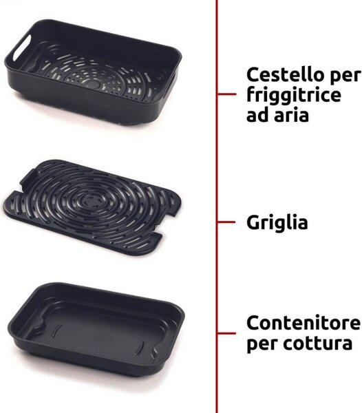 Ariete Friggitrice ad Aria Air Fryer Grill 2in1 Capacit 8 Litri Potenza 1700 Watt con Timer colore Nero - 4635