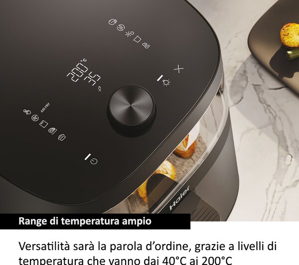 Haier Friggitrice ad Aria 9 in 1 Capacit 7 Litri Potenza 2000 Watt con Timer e Termostato Regolabile colore Nero - HAF5TWA 011 I-Master Multi Seri