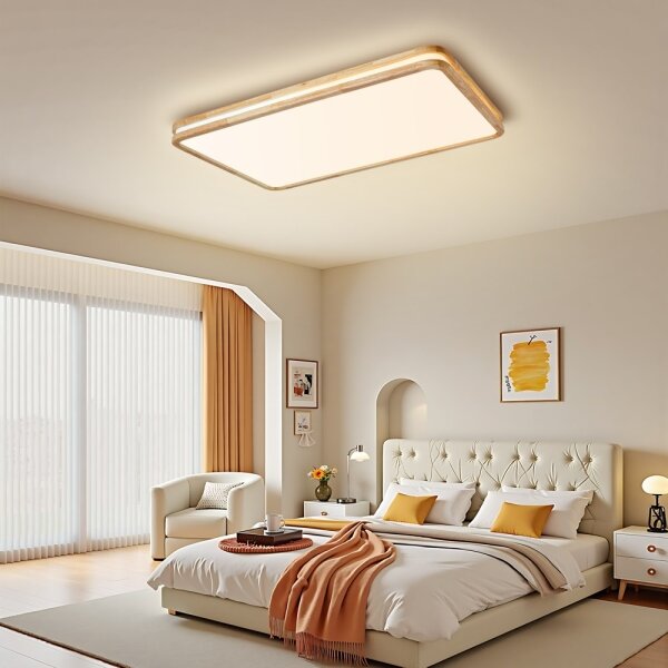 Brilagi - Plafoniera LED dimmerabile MOLINA SQUARE LED/128W/230V rovere 90x60 cm + telecomando