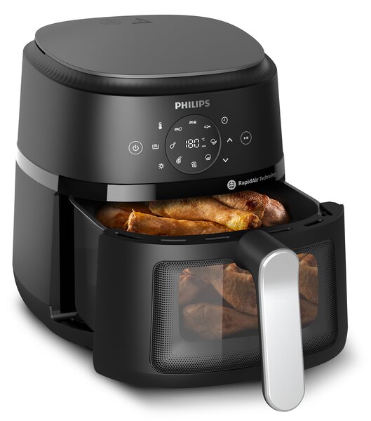 Philips Friggitrice ad Aria Airfryer Capacit 4.2 Litri Potenza 1500 Watt Multifunzione 13 in 1 con Timer colore Nero / Argento - NA221/00