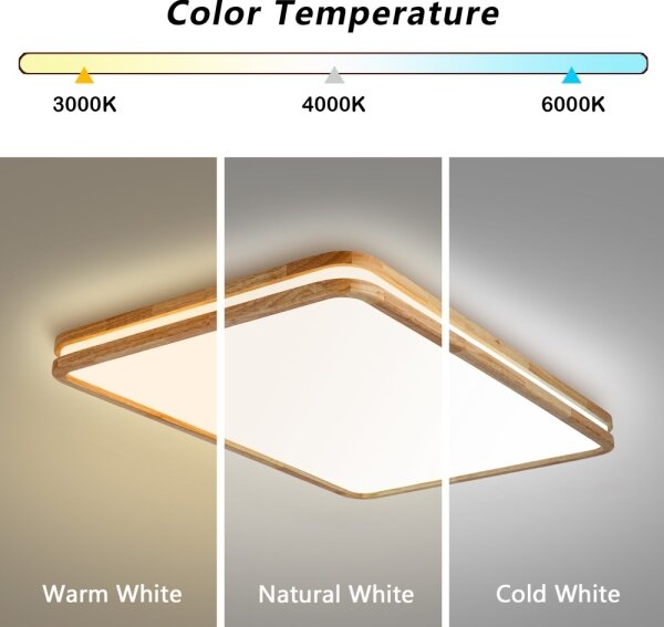 Brilagi - Plafoniera LED dimmerabile MOLINA SQUARE LED/128W/230V rovere 90x60 cm + telecomando